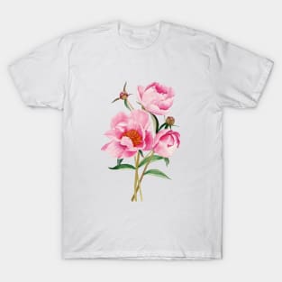 Watercolor peonies bouquet T-Shirt